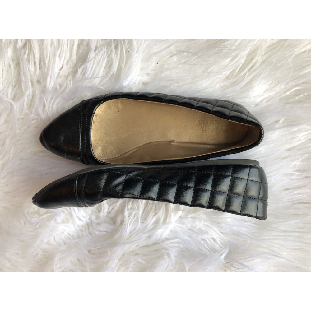 Faux Leather Quilted Flats